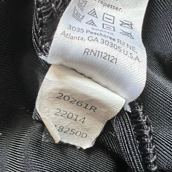 As Is Spanx Leggings Size XS Black Faux Leather Brocade 20261R - Picture 9 of 9